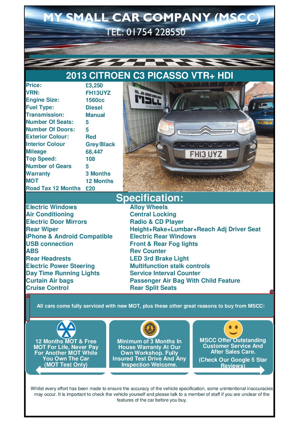 2013 CITROEN C3 PICASSO VTR+ HDI - Image 11